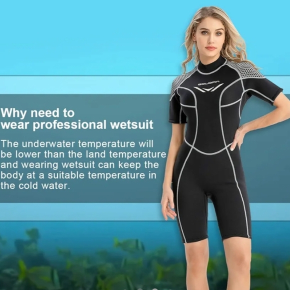 Goldfin Women's Shorty Wetsuit, 3mm Neoprene - black - Picture 8 of 12